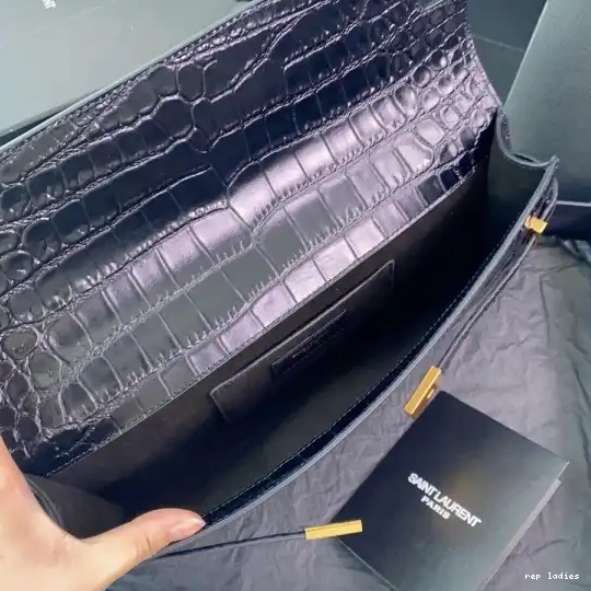 Repzbay REP MANHATTAN IN LEATHER YSL CLUTCH CROCODILE-EMBOSSED 0614